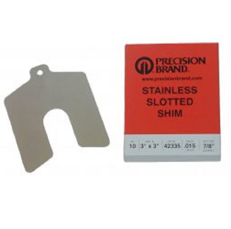 Shim Stock .001" 2"X2" Stainless Steel Slotted Pack of 20